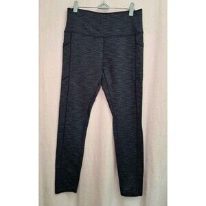 MONDETTA Performance + Luxury Leggings Navy Blue Herringbone Activewear Size M
